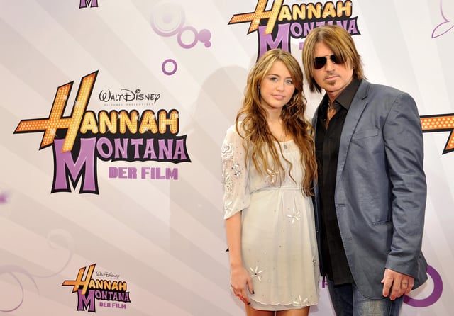 Miley Cyrus and Billy Ray Cyrus, pictured in 2009, are seemingly on better terms after a reported feud between the pair.