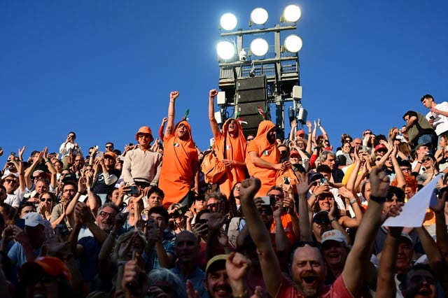 Jannik Sinner's "Carota Boys" fans are a distinctive sight in the stands during the Italian's matches