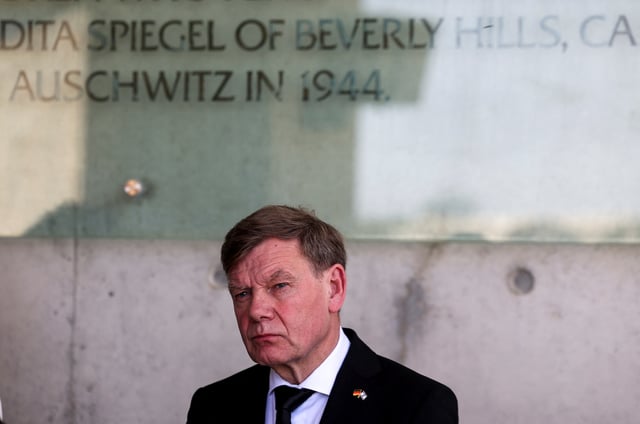 German Foreign Minister Johann Wadephul visits the Yad Vashem World Holocaust Remembrance Center, in Jerusalem, May 11, 2025. REUTERS/Ronen Zvulun