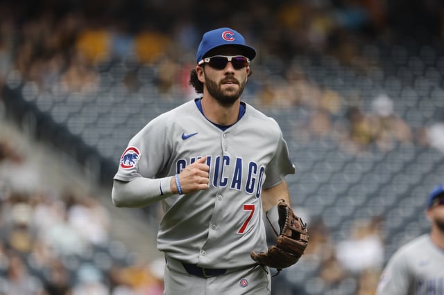 PITTSBURGH, PA – MAY 01:  Dansby Swanson #7 of the Chicago Cubs in action against the Pittsburgh Pirates during the game at PNC Park on May 1, 2025 in Pittsburgh, Pennsylvania.  (Photo by Justin K. Aller/Getty Images)
