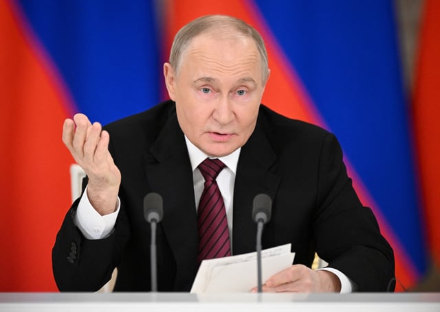 Russian President Vladimir Putin gives a statement to the media at the Kremlin in Moscow, Russia May 11, 2025. Sergey Bobylev/Host agency RIA Novosti/Handout via REUTERS