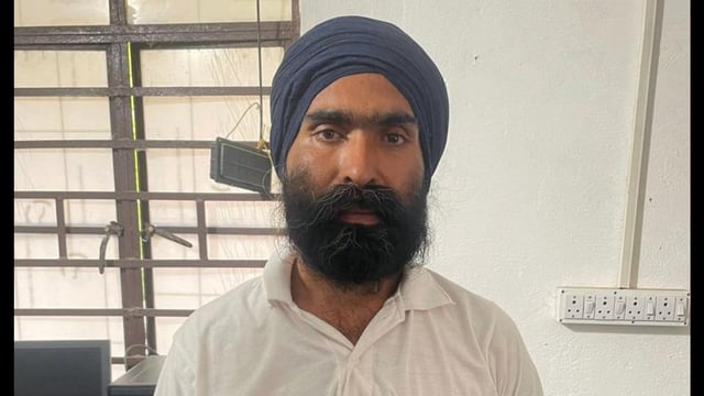 Kashmir Singh Galwaddi after his arrest at Motihari in East Champaran on Sunday. (ANI)