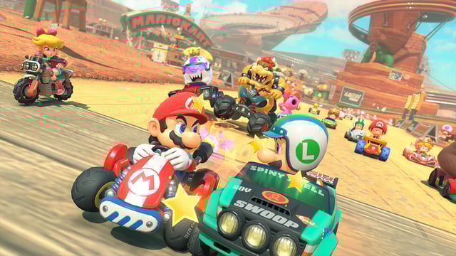 mario and luigi racing in mario kart world