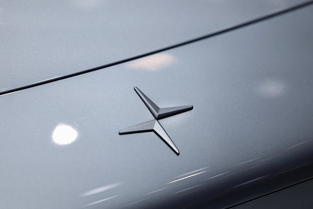 A logo of Polestar is pictured on a car at the Beijing International Automotive Exhibition, or Auto China 2024, in Beijing, China, April 25, 2024. REUTERS/Tingshu Wang/File photo