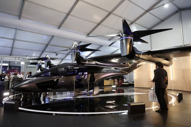 A VX4 vertical aerospace aircraft is on display at the Farnborough International Airshow, in Farnborough, Britain, July 19, 2022. REUTERS/Matthew Childs/File photo