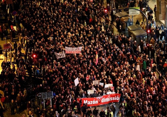 Imagen de archivo de una manifestación contra la gestión de la dana en Valencia