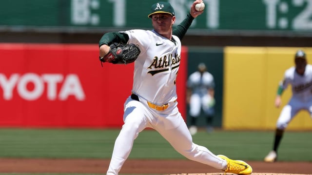 Athletics starting pitcher JP Sears