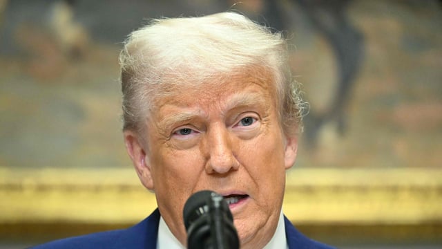 US President Donald Trump speaks during a news conference about prescription drug prices, in the Roosevelt Room of the White House on May 12, 2025, in Washington, DC. 