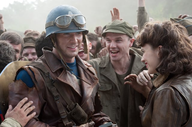 Chris Evans and Hayley Atwell in &#34;Captain America: The First Avenger&#34;.