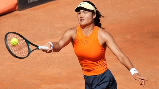 Raducanu was beaten in straight sets over the course of 79 minutes in Rome