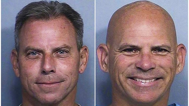 FILE – This combination of two booking photos provided by the California Department of Corrections shows Erik Menendez, left, and Lyle Menendez. (California Department of Corrections via AP, File)