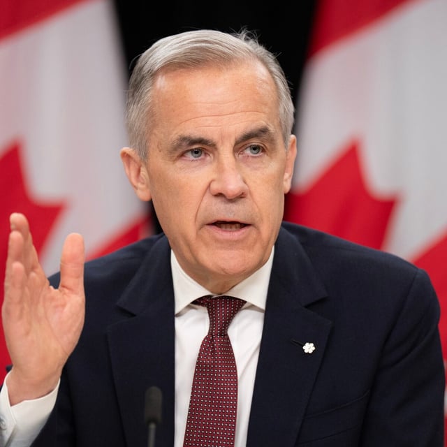 Prime Minister Mark Carney responds to a question during a news conference, in Ottawa, Friday, May 2, 2025.