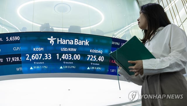 This photo shows a dealing room at Hana Bank in central Seoul on May 12, 2025. (Yonhap)