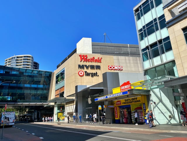 SYDNEY, AUSTRALIA  On September 29, 2020.  Westfield is a shopping centre in Bondi junction, a city within the Greater Sydney Metropolitan area.