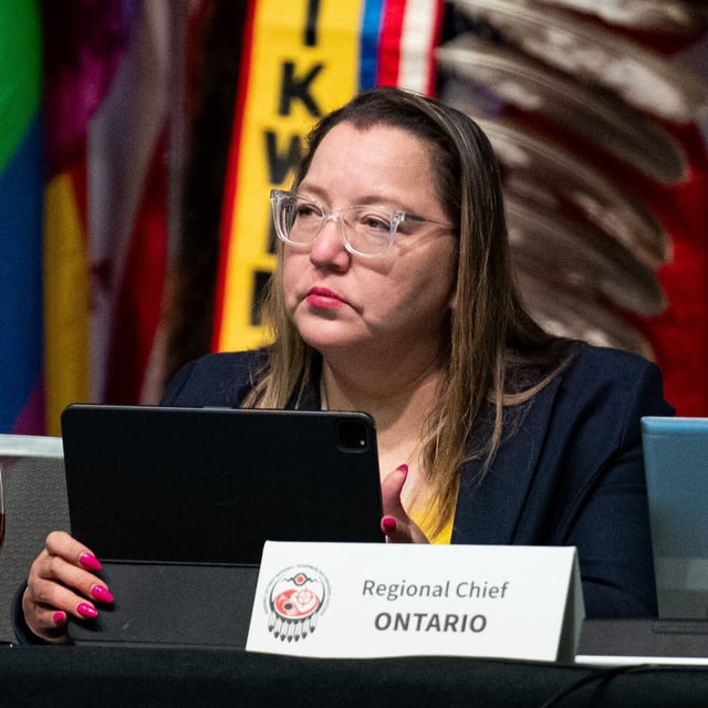 Assembly of First Nations National Chief Cindy Woodhouse Nepinak is seen at the AFN Special Chiefs Assembly (SCA) in Ottawa on Tuesday, Dec. 3, 2024. THE CANADIAN PRESS/Spencer Colby