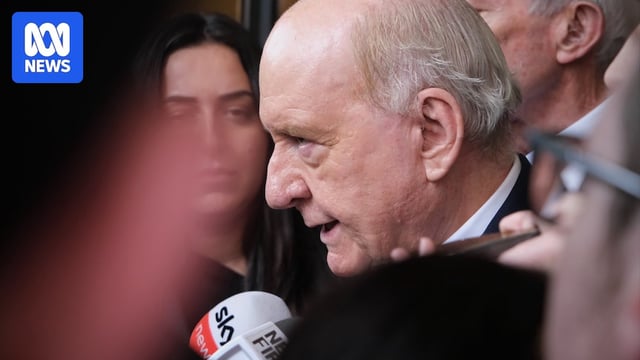 Alan Jones outside Downing Centre local court in Sydney