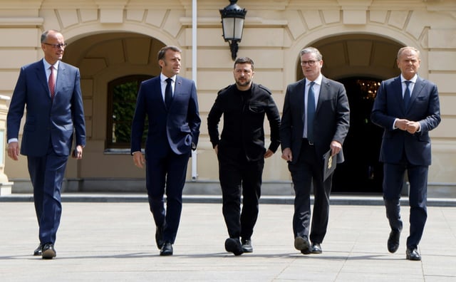 He is part of a push with Germany, Poland and the UK to secure peace in Ukraine