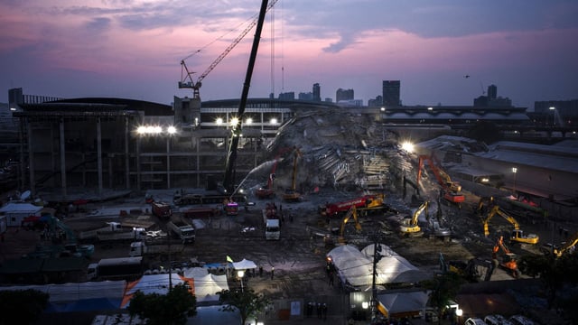 A building collapsed during an earthquake that struck Myanmar and Thailand on March 28.