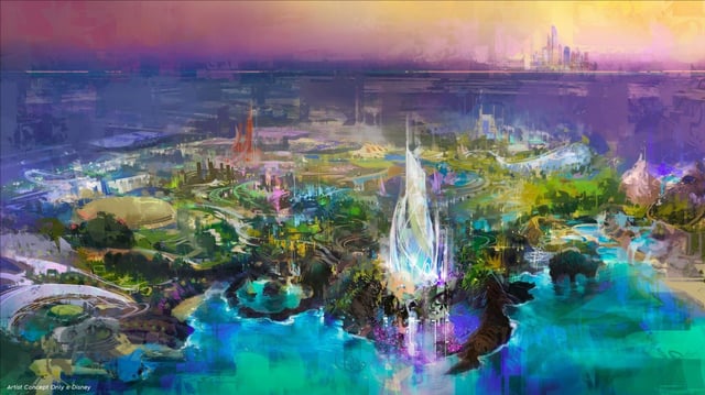 Concept art released by Disney shows the new Disneyland Abu Dhabi theme park planned for the United Arab Emirates in the Middle East. (Courtesy of Disney)
