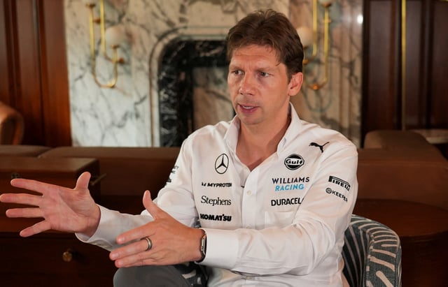 Williams Racing Team Principal James Vowles reacts during an interview, ahead of the Singapore Grand Prix, in Singapore, September 20, 2024. REUTERS/Joseph Campbell/File Photo