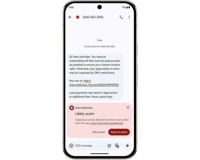 Google Messages will be able to detect potential text message scams claiming a user has unpaid tolls.