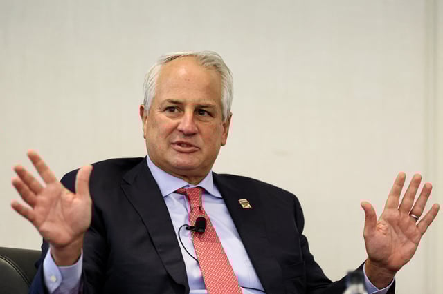 Doug Cifu, CEO of Virtu Financial, Inc., speaks during the Piper Sandler Global Exchange and FinTech Conference in New York City, U.S., June 5, 2024.  REUTERS/Brendan McDermid/File Photo