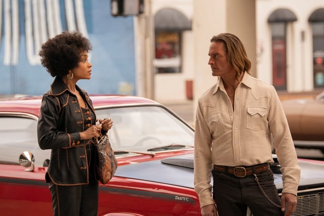Rachel Hilson and Josh Holloway in Duster