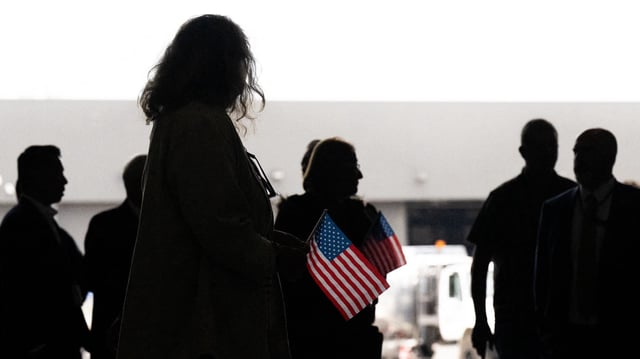 The first group of Afrikaners from South Africa to arrive for resettlement at Washington Dulles International Airport, in Dulles, on Monday May 12, 2025
