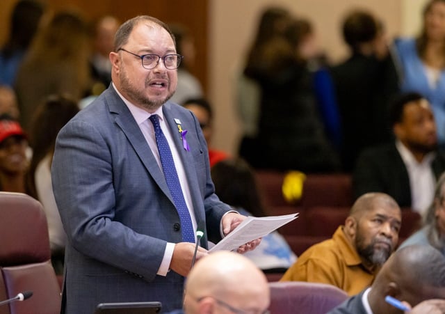 Ald. Bennett Lawson, 44th, speaks during a City Council meeting on Oct. 9, 2024, at City Hall. (Brian Cassella/Chicago Tribune)