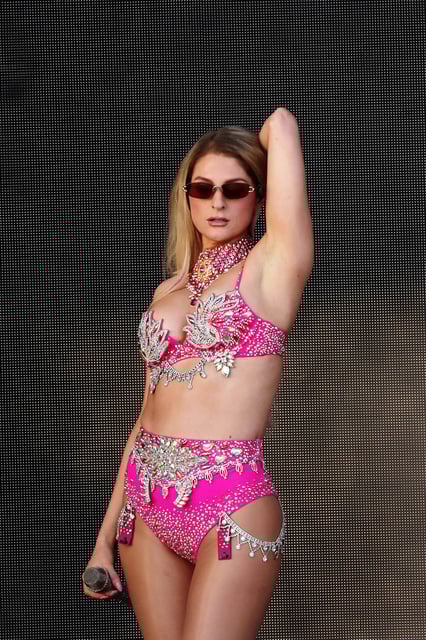Meghan Trainor performs onstage during iHeartRadio's 102.7 KIIS FM Wango Tango at Huntington City Beach on May 10, 2025 in Huntington Beach, California.