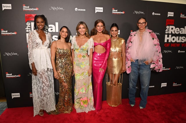 Ubah Hassan, Sai De Silva, Erin Lichy, Brynn Whitfield, Jessel Taank, and Jenna Lyons attend The Real Housewives of New York Premiere Celebration at The Rainbow Room on July 12, 2023 in New York City.
