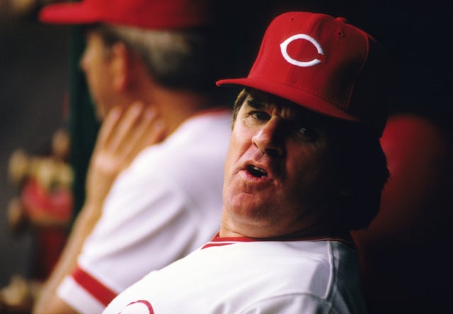 Pete Rose as the Reds' manager in 1987.