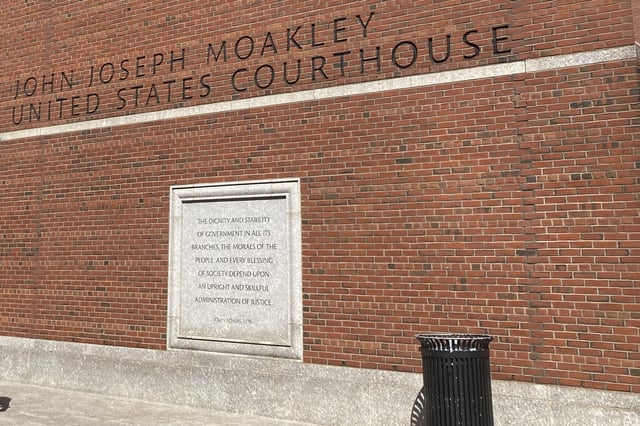 FILE - The John Joseph Moakley Federal Courthouse is shown on Friday, Sept. 27, 2024 in Boston. (AP Photo/Steve LeBlanc, File)