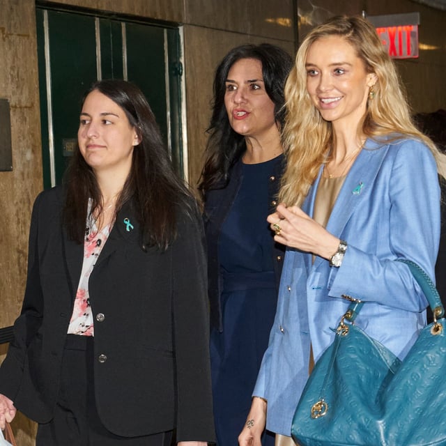 Kaja Sokol arrives at Manhattan criminal court before the start of Harvey Weinstein's trial in New York, on Tuesday, May 13, 2025. (Bing Guan/Pool Photo via AP)