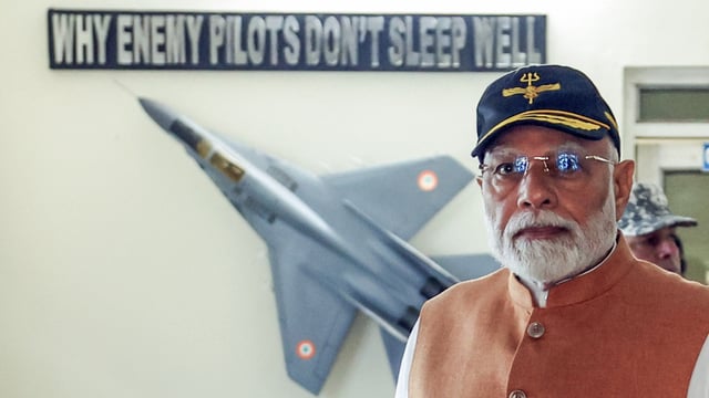 Prime Minister Narendra Modi visits the Adampur Air Base in Jalandhar on May 13.. 