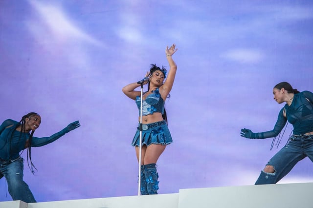 Kali Uchis (pictured performing on the Coachella Stage during the Coachella Valley Music and Arts Festival at the Empire Polo Club in Indio on Sunday, April 16, 2023) has announced a 24-city North American arena tour, with a highly anticipated stop at the Kia Forum in Inglewood on Aug. 20.
(Photo by David Brendan Hall, Contributing Photographer)