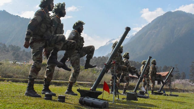A file photo shows the Indian army personnel carrying out drills at Kibithu close to the Line of Actual Control (LAC) in Anjaw district of Arunachal Pradesh. 