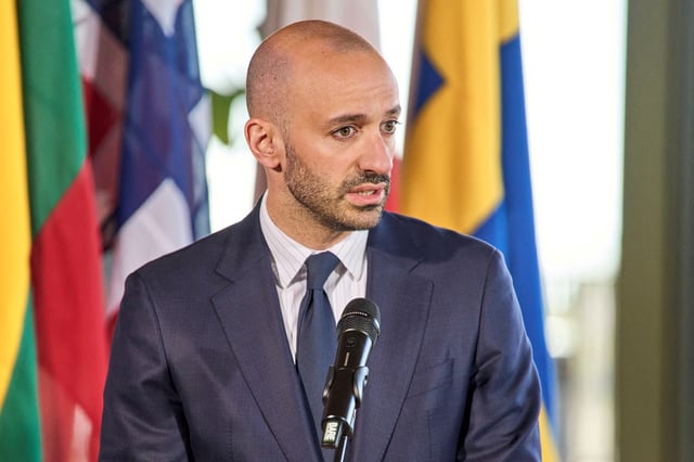 French Foreign Minister Jean-Noel Barrot speaks during a press conference on the island of Bornholm, Denmark, Tuesday April 29, 2025. Ritzau Scanpix/Thomas Traasdahl via REUTERS/File Photo