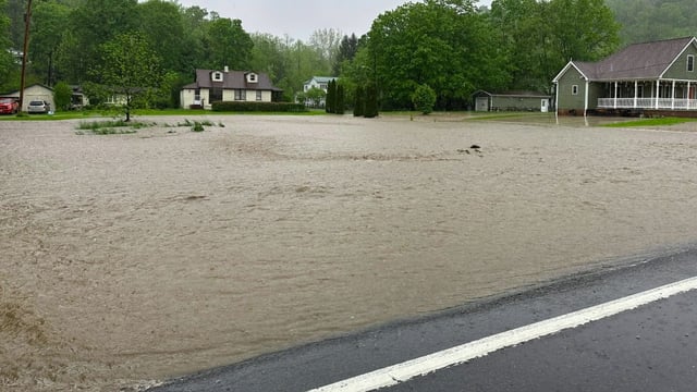 Flooding in Allegany County, Maryland on May 13, 2025. Credit: Barton Hose Company No. 1
