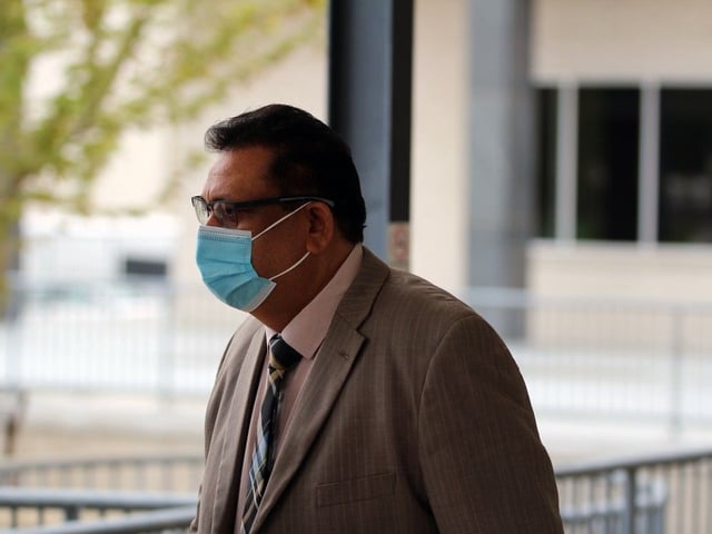 Chander Sidhar leaves the Sarnia courthouse on Tuesday, May 13, 2025, after pleading guilty to importing cocaine into Canada over the Blue Water Bridge in December 2022. The truck driver from Caledon will be sentenced later this year. (Terry Bridge/Postmedia Network)