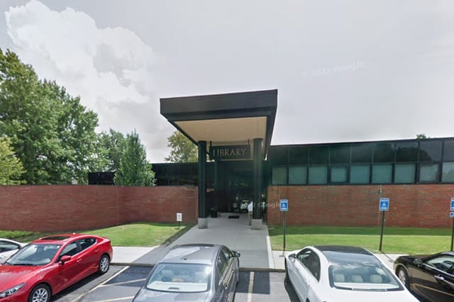 Cuyahoga County Public Library's Beachwood library branch on Shaker Boulevard in Beachwood, Ohio.