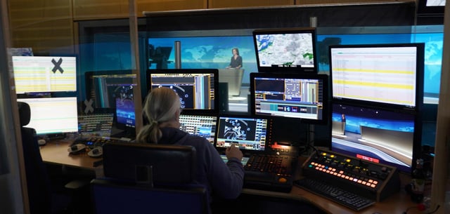 Regiestudio der „Tagesschau“ in Hamburg