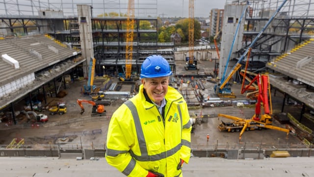Tim Leiweke, chief executive of Oak View Group, at the site of Manchester’s Co-op Live arena in 2022