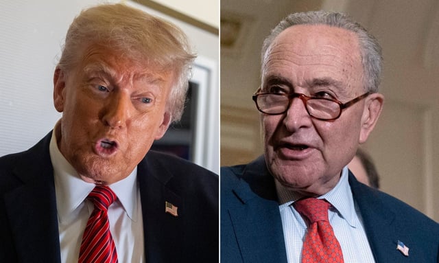 President Donald Trump, left, and Sen. Chuck Schumer. (AP Photos)