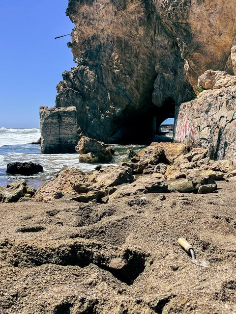 A software professional brought his trusty trowel to dig for treasure at Sutro Baths.