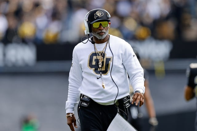 Apr 19, 2025; Boulder, CO, USA; Colorado Buffaloes head coach Deion Sanders during the spring game at Folsom Field. Mandatory Credit: Isaiah J. Downing-Imagn Images/File Photo