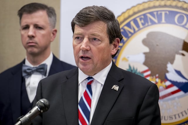 Interim U.S. attorney for the District of Columbia Ed Martin speaks during a press conference on May 13, 2025, in Washington, D.C.