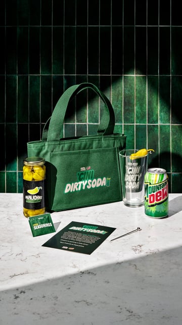 The 'Cini Dirty Soda kit comes complete with a sleek insulated bag and all the ingredients fans need to whip the beverage.