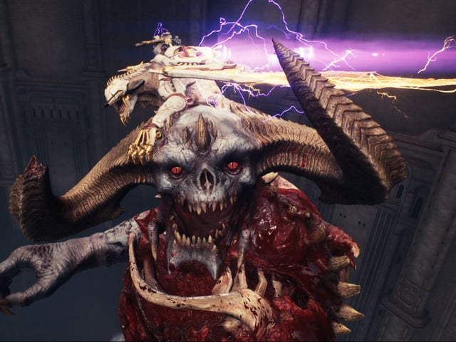 Doom: The Dark Ages secret landing zones Holy City of Aratum - Wrestling with a titan while riding on a dragon.