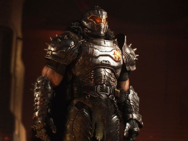 Doom: The Dark Ages Holy City of Aratum secrets and collectibles - A full-body shot of the Doom Slayer standing with his arms by his sides.